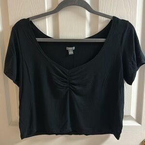 Aerie Black Short Sleeve Lounge Top